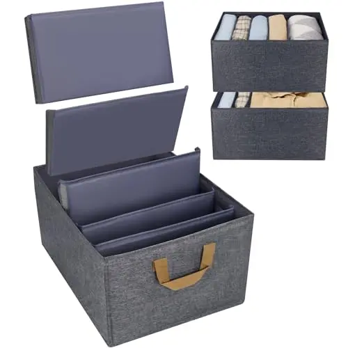 CGBOOM Hosen Organizer für Kleiderschrank, Verstellbare Aufbewahrungsbox für Kleidung (2 Stück, Grau)
