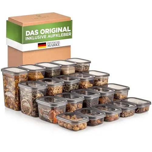 Viwares luftdichte Vorratsdosen mit Deckel | 20er Set für Müsli, Mehl und Zucker | BPA-frei
