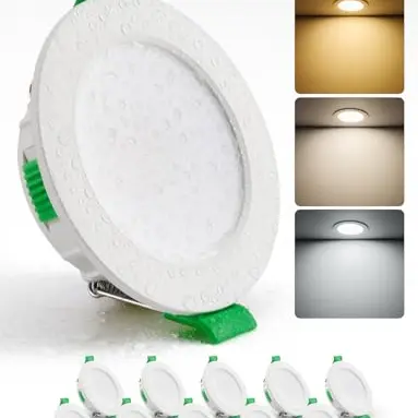 HOMEOW LED Einbaustrahler 4W, Warmweiß/Neutralweiß/Kaltweiß, Ultra Flach IP44 für Bad, 10er Set