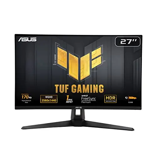 ASUS TUF Gaming VG27AQA1A - 27 Zoll WQHD Gaming Monitor - 170 Hz, FreeSync Premium, HDR 10, Schwarz