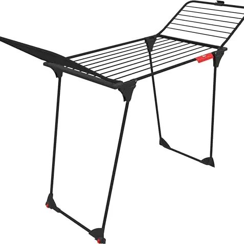 Vileda King Ultimate Wäscheständer Black Edition | 20m Trockenlänge | Stabil und Zusammenklappbar | Schwarz