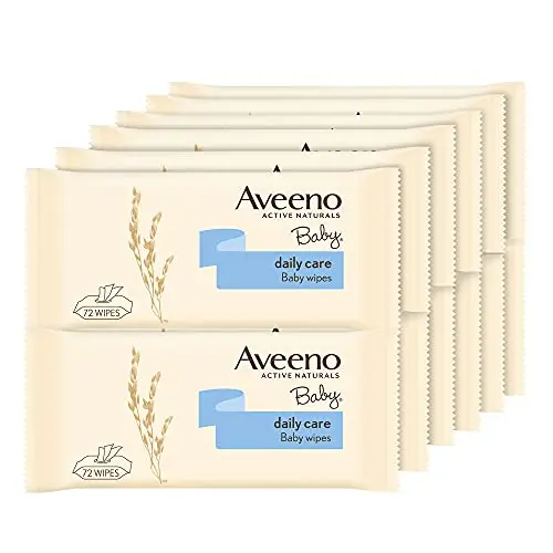 AVEENO Baby Daily Care Reinigungstücher, sulfat- und alkoholfrei, 12 Packungen à 72 Tücher