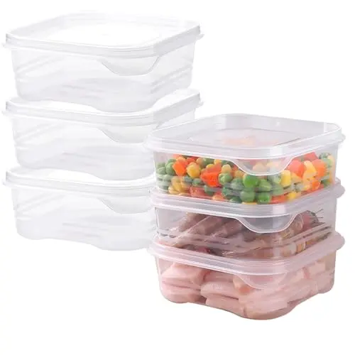 HEKOBAG 6er Set Gefrierdosen 350ml aus Kunststoff - Auslaufsicher & ideal für die Lebensmittelaufbewahrung