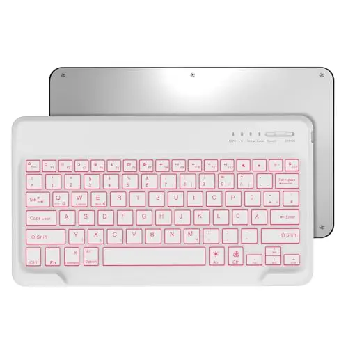 Occtingkind Bluetooth Tastatur für iPad/Android-Tablets, QWERTZ, Kabellos, Schwarz