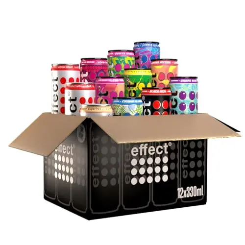 effect Probierpaket Energy Drink – 12 x 330 ml – alle Sorten – fruchtig & vegan