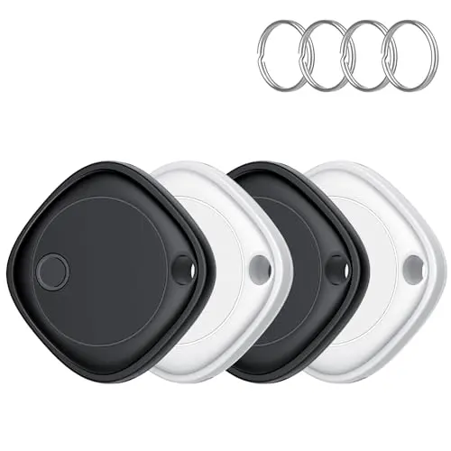 Smart Tracker Tag 4er Pack - Schlüssel Finder für Apple Find My (iOS), IP67 wasserdicht, Austauschbarer Akku, Bluetooth für Gepäck & Brieftasche