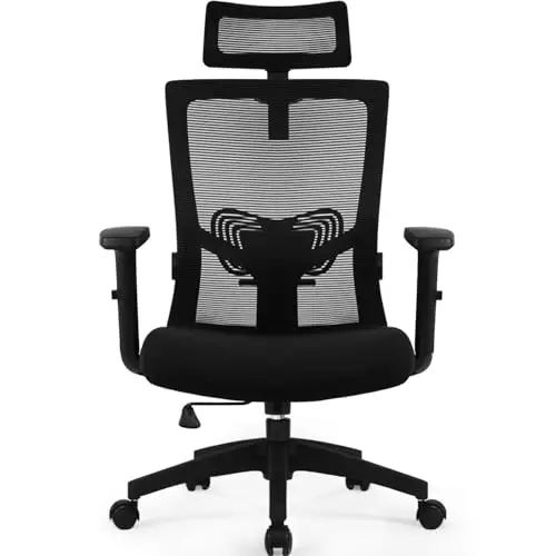 Daccormax Ergonomischer Bürostuhl mit Verstellbarem Kopfstütze und Armlehnen, Drehstuhl für 150kg