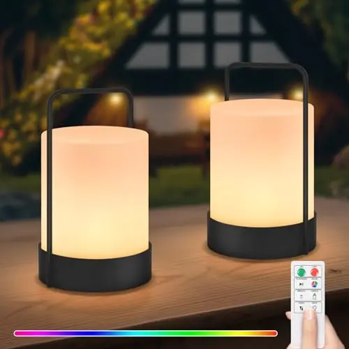 MALUX Akku Outdoor Lampe – Dimmbares, tragbares LED-Licht für Garten, Balkon, BBQ und Camping