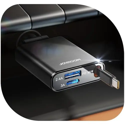 JOYROOM 72W Einziehbarer USB C Zigarettenanzünder, 12V/24V Auto Ladegerät für iPhone 17