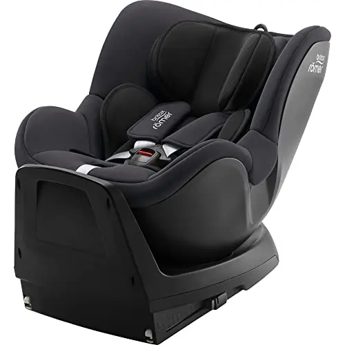 BRITAX RÖMER DUALFIX PLUS Reboarder, Neugeboreneneinsatz, für Kinder 40-105 cm, Geburt - 4 Jahre, Midnight Grey