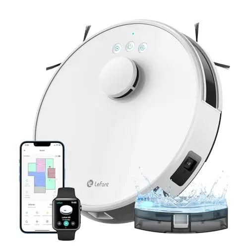 LEFANT M1 Saugroboter mit Wischfunktion, LiDAR Navigation, 5500Pa, 200 Min, Selbstaufladend, WLAN, Ideal für Tierhaare und Hartböden
