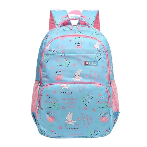 Copbopwn Wasserdichter Schulrucksack für Kinder - Niedliches Kaninchen Design, Große Kapazität, Leicht
