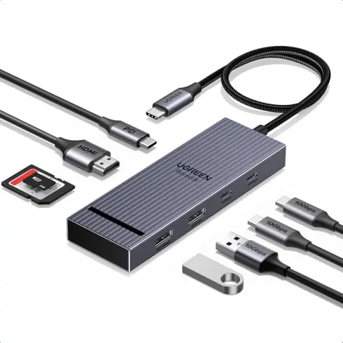 UGREEN Revodok Pro 108 USB C Hub mit HDMI 4K, USB 3.2, SD/TF Kartenleser und PD 100W - Kompatibel mit MacBook, iPad Pro und mehr
