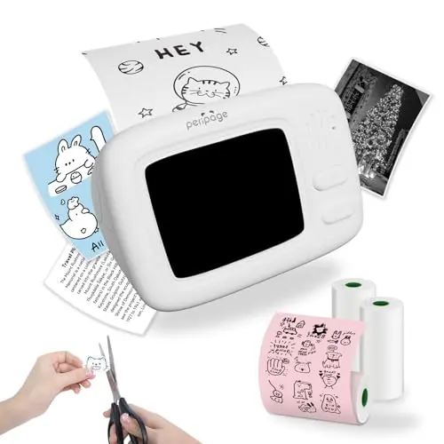 PeriPage Mini Drucker - Tragbarer Thermodrucker für Android/iOS, Etikettendrucker für Kinder
