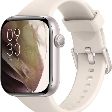 Smartwatch Damen Herren, 1,85" HD Touch Fitnessuhr mit Telefonfunktion, 140+Sportmodi Smart Watch Fitness Tracker mit Pulsmesser Schlafmonitor Schrittzähler, IP68 Wasserdicht Sportuhr iOS Starlight