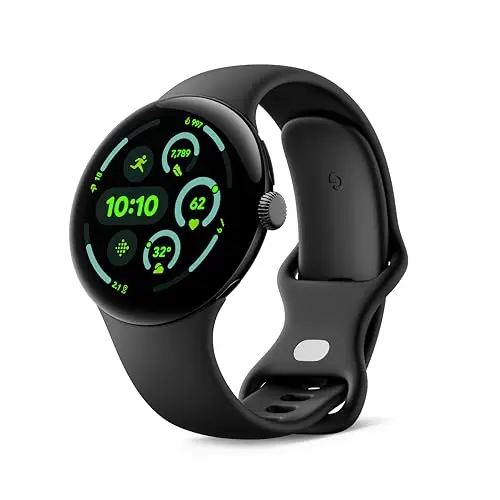 Google Pixel Watch 3 – Android Smartwatch mit Herzfrequenzmessung – Matte Black Aluminium – Obsidian Band – LTE