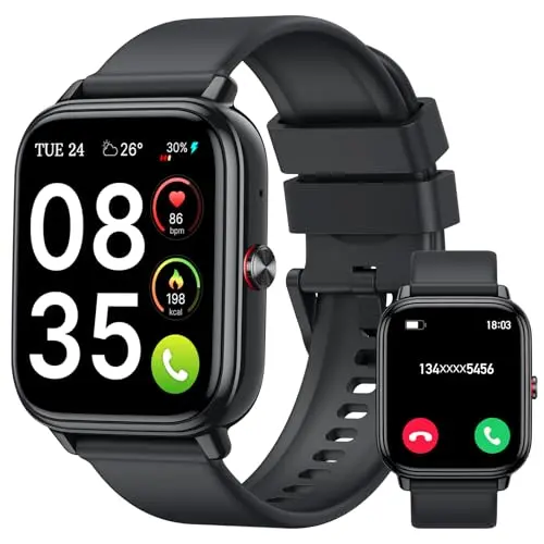 Smartwatch mit Touchscreen, Fitness, Puls, Schlaf, Schrittzähler, IP68, Bluetooth, 112+ Sportmodi