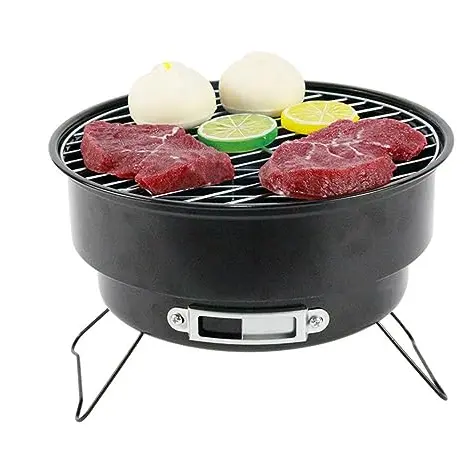 KUNANG Tragbarer Holzkohlegrill aus Edelstahl - Ideal für Camping und Tisch-Räuchern