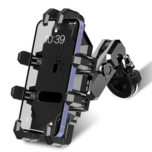 WODHMIEY Motorrad Handyhalter mit Vibrationsschutz, 360° Rotation für Motorräder und E-Bikes