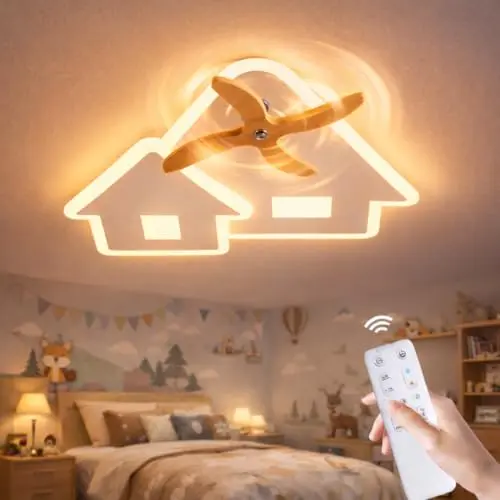 Epochglo Kinderzimmer Deckenlampe LED, dimmbar, ferngesteuert, Nachtlicht & Timer, flimmerfrei & augenschonend
