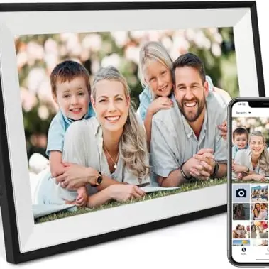 Anna Bella Digitaler Bilderrahmen 10,1 Zoll, HD Display, 32GB, Touchscreen, automatische Drehung, Fernsteuerung via App