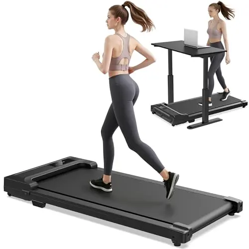 Walking Pad Laufband für Zuhause - Kompaktes Untertisch-Laufband mit LED-Anzeige und Fernbedienung