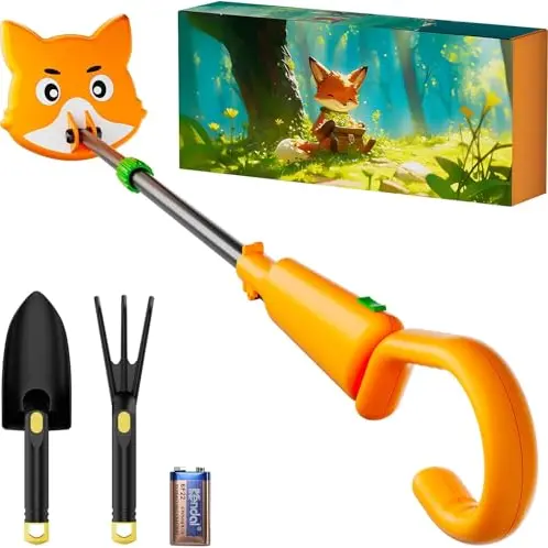 Kinder-Metalldetektor, verstellbar 30-38 Zoll, leicht und tragbar, mit Schaufel & Rechen für Outdoor-Abenteuer