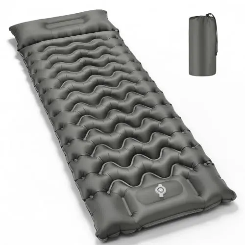 PHYSEN Camping Isomatte mit aufblasbarem Design, 360° Riemen, wasserdicht, schnellaufblasbar und fixierbar für Outdoor, Strand, Auto & Wohnmobil