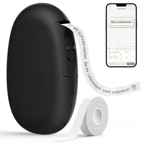 SUPVAN Mini Bluetooth Etikettendrucker E10 - Tragbarer Labeldrucker für Zuhause und Büro