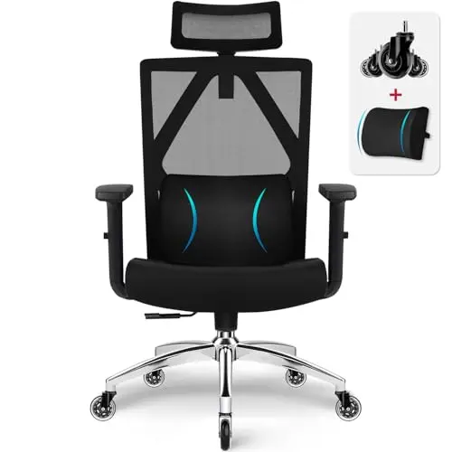 Daccormax Ergonomischer Bürostuhl mit Kopfstütze und Wippfunktion, bis 200kg, ideal für Home Office
