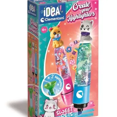 Clementoni Idea – Sweet Pets: Kreativ-Set zum Gestalten von Textmarkern für Kinder ab 6 Jahren
