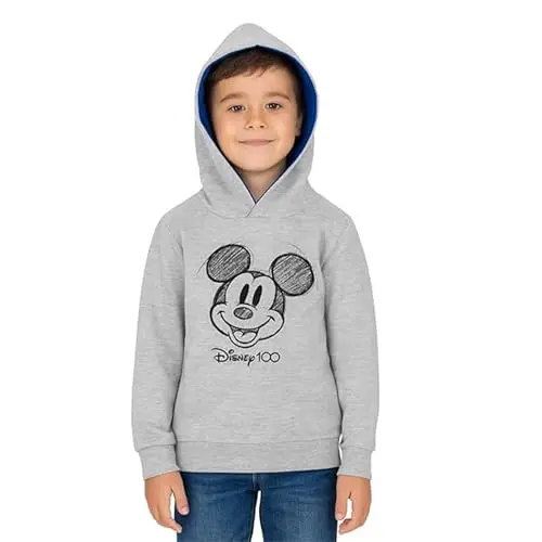 United Labels Mickey Mouse Pullover für Jungen, Grau, Größe 122-128, Kapuzenpullover
