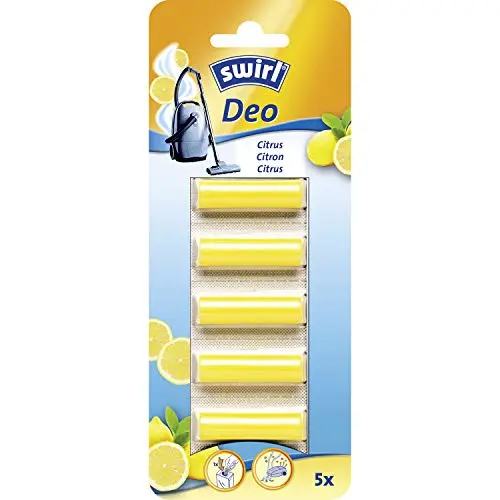 Swirl Deo-Sticks Citrus für Staubsauger - langanhaltender Frischeduft, neutralisiert Gerüche, ideal für Tierhaushalte, 5 Stück