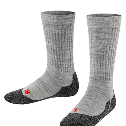 FALKE Kinder Socken Active Warm, 1 Paar, Grau Melange, Größe 27-30