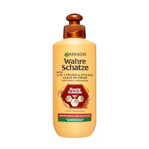 Garnier Wahre Schätze Honig 2-in-1 Pflege & Styling Leave-In Creme, 200 ml