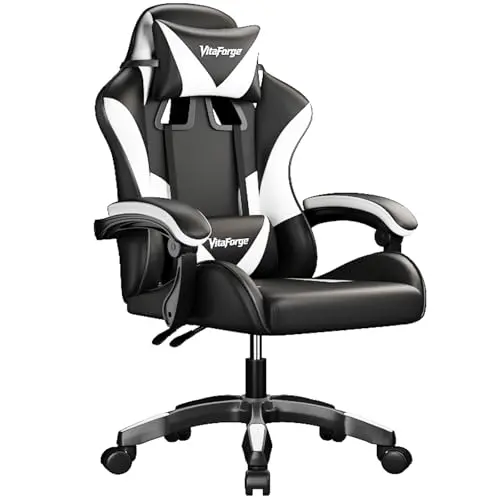 EaseZen Gaming-Stuhl mit Nacken- und Lendenkissen – Ergonomischer, höhenverstellbarer Bürostuhl für Homeoffice und Gaming