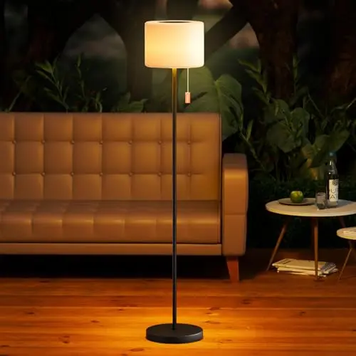 RWWR Solar Stehlampe mit Lichtsensor für Garten und Terrasse - 8 Farben, IP44, Aufladbar