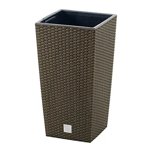 Blumentopf Kaffeebraun mit Tank, Rato Square Eco, 20 x 20 x 37,6 cm