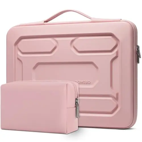 DOMISO 14 Zoll wasserdichte Laptoptasche mit Schutzhülle für ThinkPad E480, Surface Book und HP Pavilion 14, Rosa
