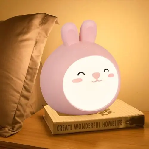KBIBCK Nachtlicht Hase für Kinder, dimmbares Stilllicht und Nachttischlampe, ideales Geschenk zur Osterdekoration