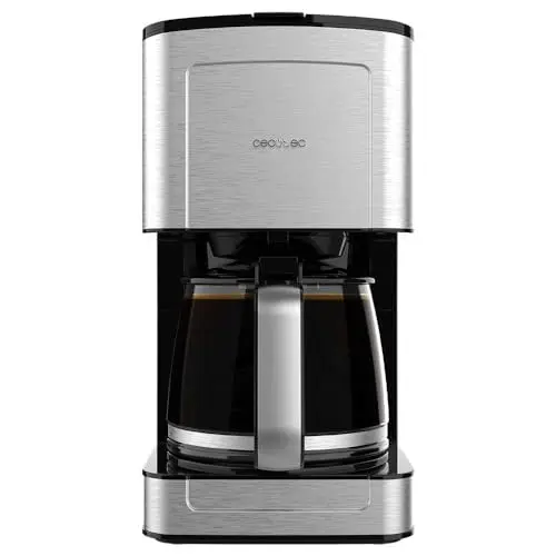 Cecotec Kaffeemaschine Coffee 56 Heat, 800W, Edelstahl, 1,3L, 12 Tassen, Automatische Abschaltung