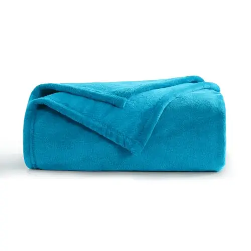 Aisbo Flauschige Kuscheldecke Türkis - Warme Fleece-Wohndecke für Kinder und Wohnzimmer, 130x150 cm