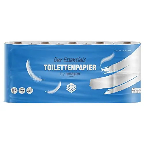 Amazon Toilettenpapier, 3-lagig, 10 Rollen, FSC-zertifiziert