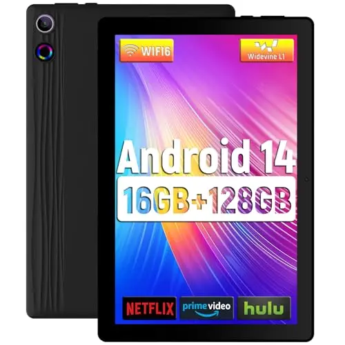 Android 14 Tablet 11 Zoll, 16 GB RAM, 128 GB ROM, Octa-Core, 6800mAh Akku, WiFi 6, Dual-Kamera