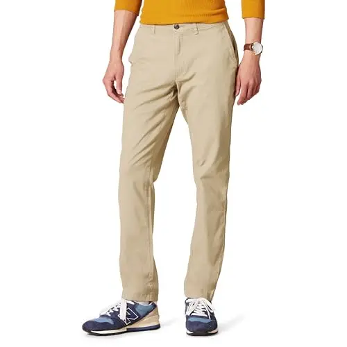 Amazon Essentials Herren Stretch-Chinohose, Slim Fit, Braun, 40W / 30L