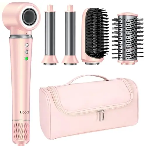 Bopcal 5-in-1 Airstyler mit 160.000 U/min, Ionen-Föhn, Lockenstab & Glätteisen – Schnelles Trocknen, Volumen, Hitzeschutz, Muttertagsgeschenk für Frauen