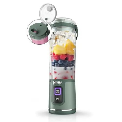 Ninja Blast Tragbarer Mixer / Blender, 530ml Becher, Kabellos & Wiederaufladbar, Zerkleinert Eis & Obst, Grün
