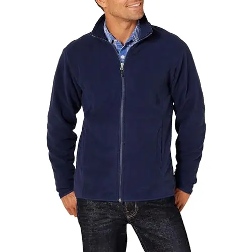 Amazon Essentials Herren Fleecejacke mit Reißverschluss, Marineblau, Größe L