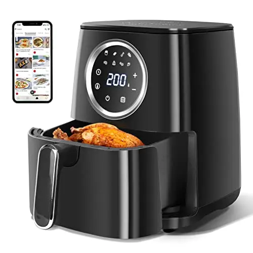 Aigostar Heißluftfritteuse 4.2L mit LED-Touchscreen und 8 Menüs, 1400W, BPA-frei