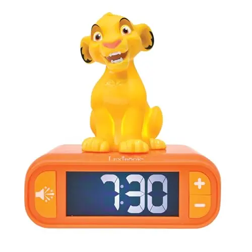 Disney Der König der Löwen Simba Nachtlichtwecker mit Schlummerfunktion, gelb/orange